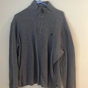 Polo Ralph Lauren 1/4 zip sweater, grey, size L